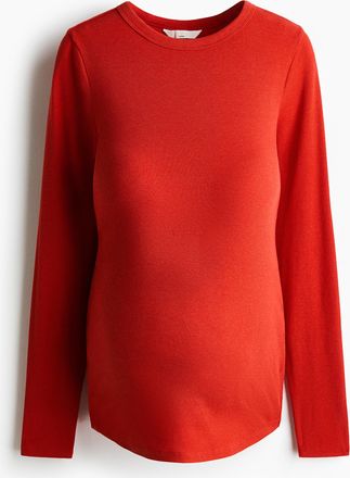 H&M MAMA Geripptes Jerseyshirt - Red