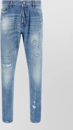 Dsquared2 teddy jeans belt loops distressed faded five pocket