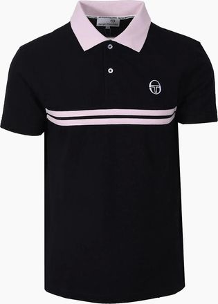 Sergio Tacchini Mens Sergio Tacchini Supermac Polo Shirt Black/Light Lilac/White - Size: 40