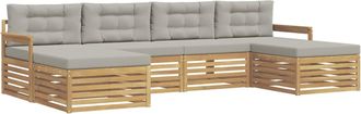 vidaXL Conjunto De Sof&aacute;s De Exterior 6 Uds. Blanco Y Gris Claro Vidaxl