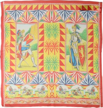 Dolce & Gabbana Multicolor Silk Carretto Print Foulard Womens Scarf