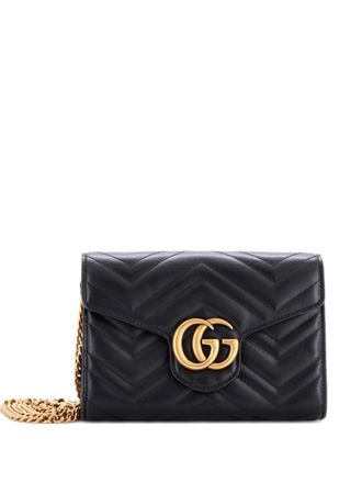 Gucci GG Marmont Chain Wallet Matelasse Leather Mini crossbody bag - Black