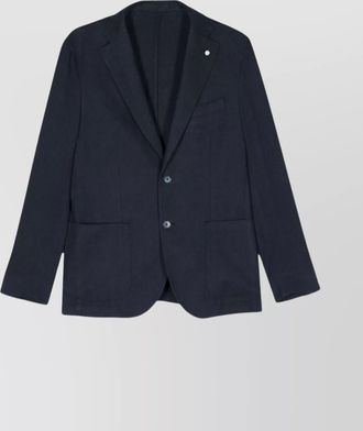 Luigi Bianchi logo jacket featuring herringbone pattern