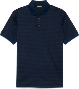 Emporio Armani Allover Logo Cotton Polo Shirt