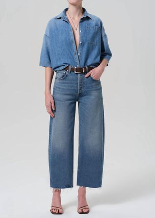Citizens Of Humanity Ayla Raw Hem Crop Jeans In Telegraph