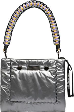 Clio Goldbrenner Tassen, Dames, Grijs, ONE Size, Nylon, Hybrid 2.0 Nylon Handtassen Gunmetal Lavendel