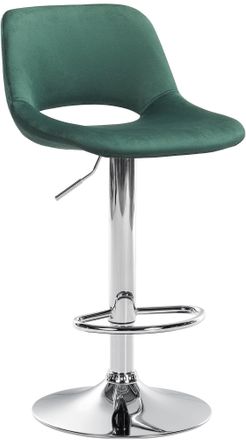 Clp Clp - Taburete De Bar Camden En Terciopelo Verde Metal Cromado