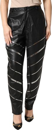 Philosophy di Lorenzo Serafini Black Embellished Tapered Womens Pants (Pre-Owned)