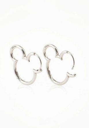 Pandora Mickey Mouse Silhouet Oorbellen - Dames - Oorbellen - Grijs - ONE Size - Accessoires