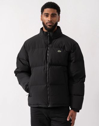 Lacoste Mens Lacoste Water-Repellent Packable Hood Mens Down Jacket - Black 031 - Size: 38/Regular