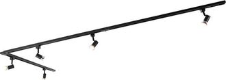 QAZQA Qazqa Moderno Sistema De Iluminaci&oacute;n De Riel Inteligente Negro Monof&aacute;sico 5 Luces Con Wifi Gu10 - Iconic Jeany Acero /aluminio Alargada Adecuado Para 