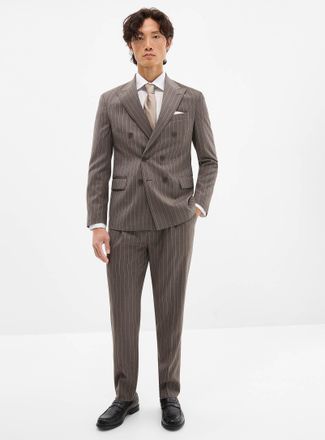 Le 31 Mens Banker-stripe pant Wool weave by Marlane Reykjavik fit - Tapered with pleats