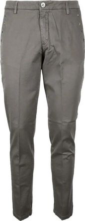 Aglini Slim-Fit Tailored Grey Trousers With Mid-Rise Waist