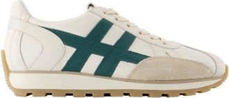 Hogan Beige Leren Sneakers - Ronde Neus - Heren - Sneakers - Beige - 39 EU - Leer - Schoenen