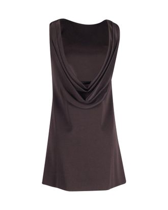 Alice & Olivia Alice + Olivia Cowl Back Sleeveless Shift Dress in Black Triacetate