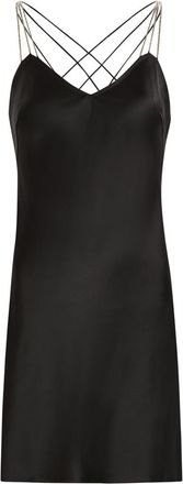 ANNA OCTOBER Ofelia Embellished Satin-crepe Mini Dress - Black - S (UK8-10 / S)