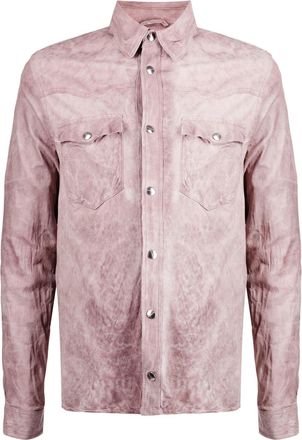 Giorgio Brato distressed-effect leather jacket - men - Leather - 48 - Pink