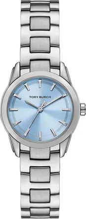 Tory Burch The Small Miller Two-Tone Bracelet Watch, 28mm in Silver/blue at Nordstrom
