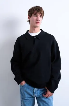 Topman Smart Polo Sweater in Black at Nordstrom Rack, Size X-Small