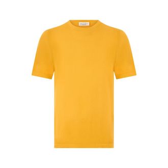 Roberto Collina T-Shirts, male, Yellow, Size: XL Crew Neck Sweater