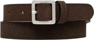 Gianni Chiarini Calf Suede Contrast-Stitch Belt - Dames - Riemen - Bruin - S - Leer - Accessoires