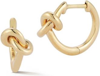Dana Rebecca Designs Nana Bernice Knot Huggie Hoop Earrings in Yellow Gold at Nordstrom