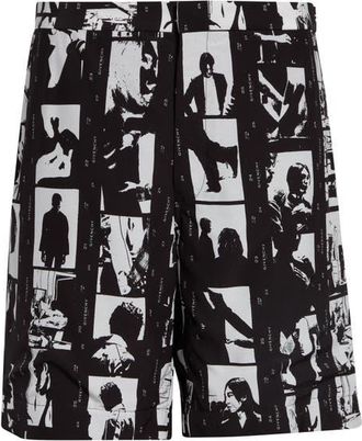Givenchy Photographic Negative Print Formal Bermuda Shorts in Black/white at Nordstrom, Size 50