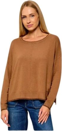 Liu Jo Trui met ronde hals - Dames - Ronde hals truien - Bruin - S - Denim - Truien & Vesten