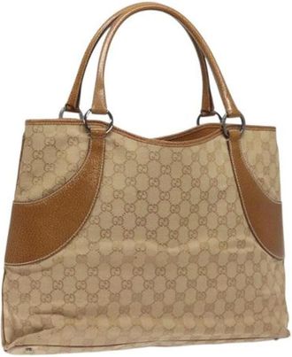 Gucci Pre-owned Canvas gucci-bags - Dames - Vintage Shopper - Beige - ONE Size - Leer - Vintage