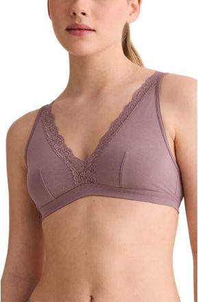 Fleur't Lace Trim Bralette in Cappuccino at Nordstrom, Size X-Large