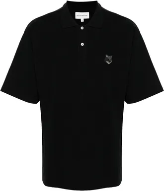 Maison Kitsuné Chillax Fox cotton polo shirt - men - Cotton - S - Black