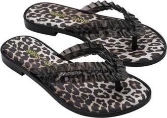 Melissa x Ganni Slim Flip Flop in Black at Nordstrom, Size 10