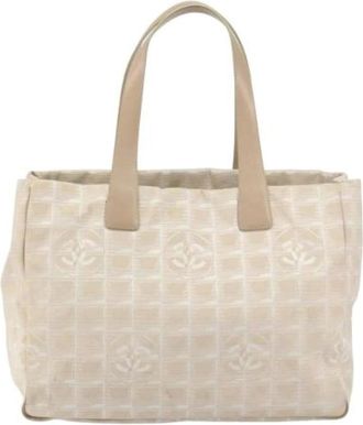 Chanel Pre-owned Tote Bags, female, Beige, Size: ONE SIZE Pre-owned Nylon Tote Bag