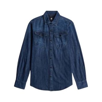 G-Star ARC 3D Slim Shirt - Heren - Spijkeroverhemden - Blauw - 2XL - Katoen - Overhemden