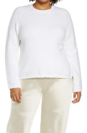 Vince Crewneck Organic Cotton Blend Pebbled Sweater in Optic White at Nordstrom Rack, Size 3X