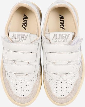 Autry Girls Kids Striped Sneakers Leather Trainers