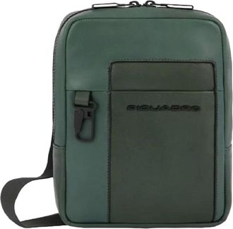 Piquadro Leather iPad mini bag - male - Piquadro - Cross Body Messenger - Green - ONE SIZE - Bags