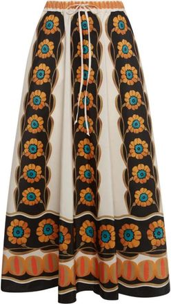 La DoubleJ Veelzijdige Rok met Koord - Dames - Maxi Rokken - Veelkleurig - M - Polyester - Rokken