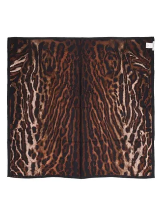 Givenchy Animal-Print Silk Scarf - Black