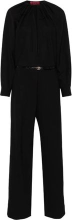 Gucci Keyhole-neck Jumpsuit - Dames - Jumpsuits - Zwart - L - Wol - Jumpsuits & Playsuits