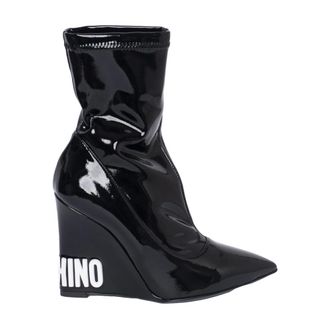 Moschino Wedges, female, Black, Size: 8 US Ankle Boot Logo