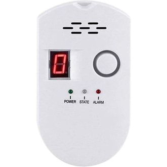 OEM Detector De Gas - Metano Propano Butano - Para Cocina Restaurante Garaje - Pantalla Led Alarma 85 Db - Enchufe Europeo - 1 Unidad