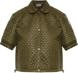 Moncler Flower Quilted Short-sleeve Top