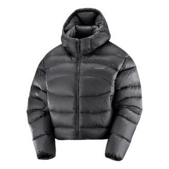 Salomon (WMNS) Salomon Outline Novelty Cropped Down Hooded Jacket Deep Black C22775