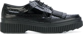 Tod's fringed flatform brogues - Zwart