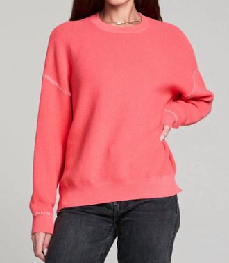 Saltwater Luxe Izabela Crewneck Sweater In Crimson