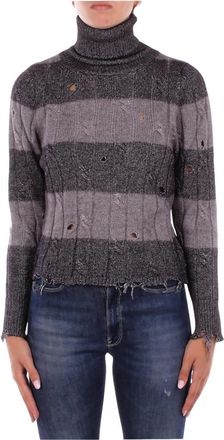 SOLOTRE M3F0031 Turtleneck Sweater - Dames - Coltruien - Veelkleurig - S - Wol - Truien & Vesten