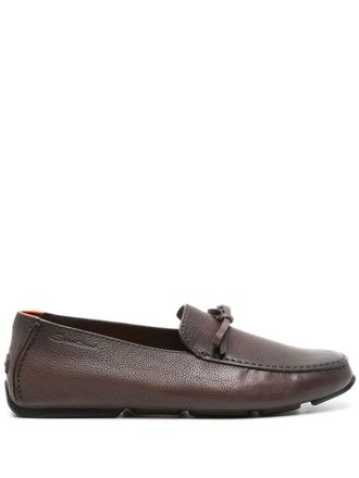 Santoni leather loafers - Brown