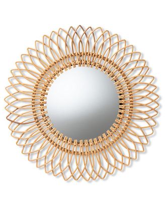 Baxton Studio Bora Rattan Accent Wall Mirror