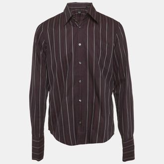 HUGO BOSS Boss By Hugo Boss Purple Striped Cotton Long Sleeve Shirt